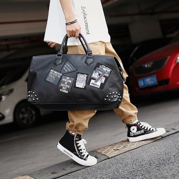 duffel bags tide leather leisure large-capacity fitness bag korean fashion rivet handbag
duffel bags tide leather leisure large-capacity fitness bag korean fashion rivet handbag