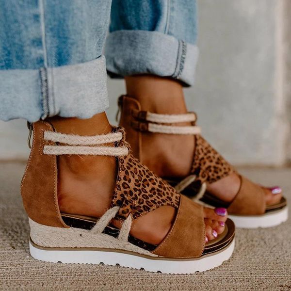 sandals leopard print slope heel splicing women sandal summer 2021 rope woven platform shoes open-toe beach lady plus size, Black
sandals leopard print slope heel splicing women sandal summer 2021 rope woven platform shoes open-toe beach lady plus size, Black