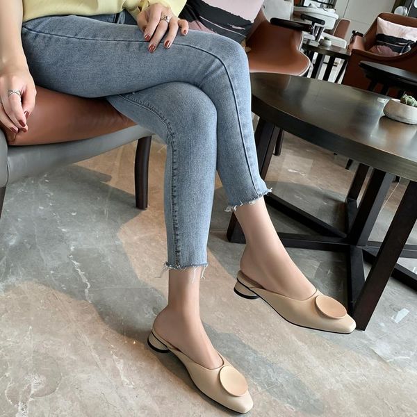 slippers summer women lady low round heel heels fashion female apricot beige metal decoration square closed toe shoes m139, Black
slippers summer women lady low round heel heels fashion female apricot beige metal decoration square closed toe shoes m139, Black