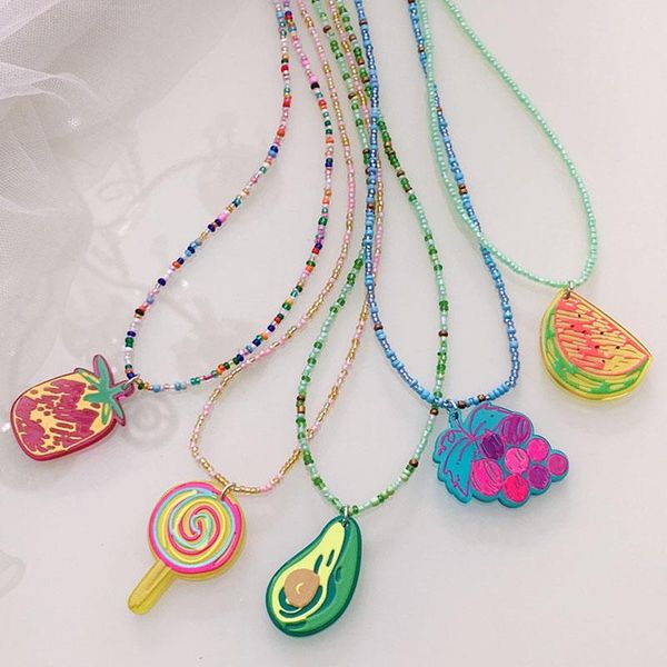 chains fruit watermelon pineapple pendant cute candy trend colorful resin beads necklace for women girl party jewelry huanzhi 2021, Silver
chains fruit watermelon pineapple pendant cute candy trend colorful resin beads necklace for women girl party jewelry huanzhi 2021, Silver