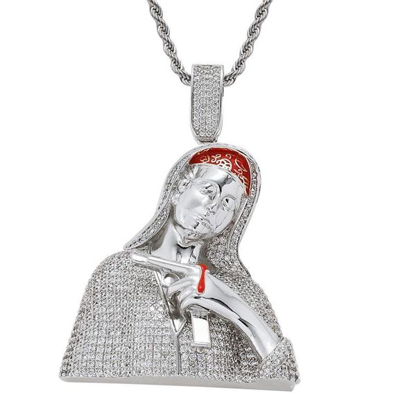 iced out virgin mary hold blood gun pendant luxury cubic zircon necklace hip hop punk jewelry for men women gift necklaces, Silver
iced out virgin mary hold blood gun pendant luxury cubic zircon necklace hip hop punk jewelry for men women gift necklaces, Silver