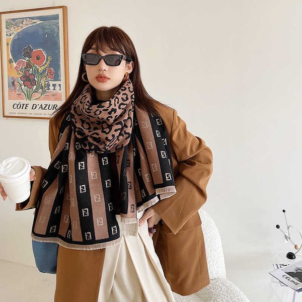 female letter f leopard stitching imitation cashmere scarf fashion versatile warm dual-purpose shawl, Blue;gray
female letter f leopard stitching imitation cashmere scarf fashion versatile warm dual-purpose shawl, Blue;gray