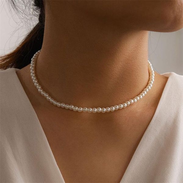 chains elegant white imitation pearl choker necklace big round wedding for women charm fashion jewelry, Silver
chains elegant white imitation pearl choker necklace big round wedding for women charm fashion jewelry, Silver