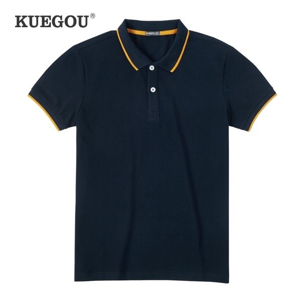 kuegou new 100% cotton men's polo shirt short sleeve blue summer fashion patchwork collar polos plus size zt-393 210401, White;black
kuegou new 100% cotton men's polo shirt short sleeve blue summer fashion patchwork collar polos plus size zt-393 210401, White;black