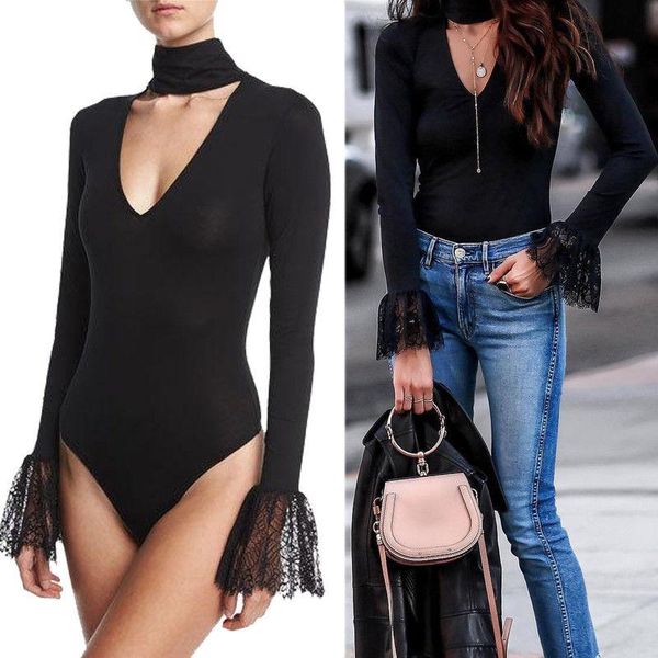 womens deep v neck bandage lace bodysuit elegant long sleeve leotard evening party club clubwear fashion dames streetwear women's jumps, Black;white
womens deep v neck bandage lace bodysuit elegant long sleeve leotard evening party club clubwear fashion dames streetwear women's jumps, Black;white