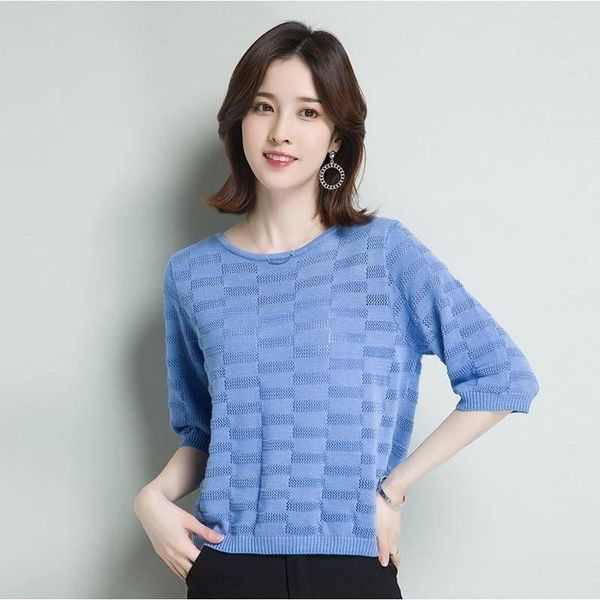 women spring autumn style knitted blouses shirts lady casual oversize half sleeve o-neck blusas df2579 210609, White
women spring autumn style knitted blouses shirts lady casual oversize half sleeve o-neck blusas df2579 210609, White