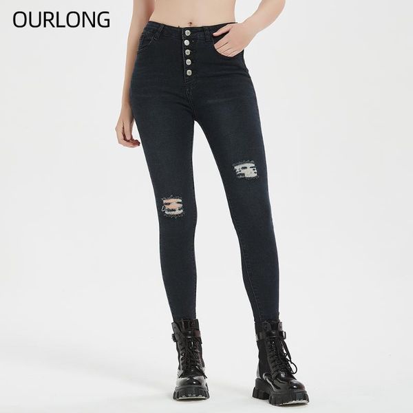 women's jeans ourlong stretch skinny black ripped elastic denim casual slim pencil pants trousers, Blue
women's jeans ourlong stretch skinny black ripped elastic denim casual slim pencil pants trousers, Blue