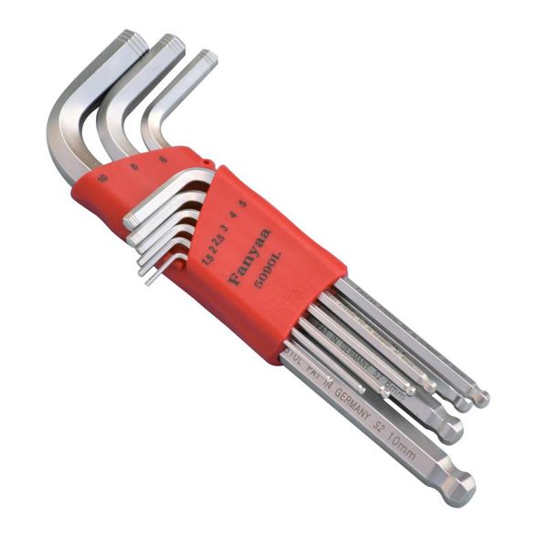 hand tools industrial-grade quality 9pcs anti slip extra long arm ball point hex key sets metric sizes 1.5-10mm 3/8 s2 material
hand tools industrial-grade quality 9pcs anti slip extra long arm ball point hex key sets metric sizes 1.5-10mm 3/8 s2 material