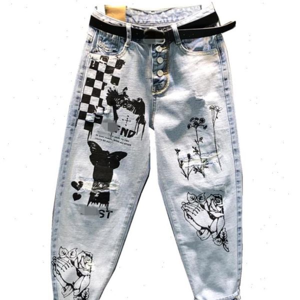 womens jean spring fashion hole jeans women loose printed ankle length harem pants drop good quality, Blue
womens jean spring fashion hole jeans women loose printed ankle length harem pants drop good quality, Blue