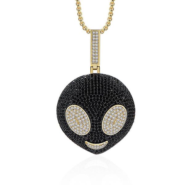 pendant necklaces 2021 personality fashion black color alien necklace copper zircon jewelry hip hop wind rap party gift, Silver
pendant necklaces 2021 personality fashion black color alien necklace copper zircon jewelry hip hop wind rap party gift, Silver