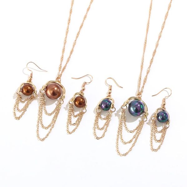 earrings & necklace dreamwork polynesia hawaii long tassel chain pendant glass imitation pearl lady and earring set handmade jewelry, Silver
earrings & necklace dreamwork polynesia hawaii long tassel chain pendant glass imitation pearl lady and earring set handmade jewelry, Silver