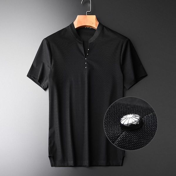 men's t-shirts mercerizing fabric chinese style stand collar summer slim ventilate short sleeve tees m-4xl, White;black
men's t-shirts mercerizing fabric chinese style stand collar summer slim ventilate short sleeve tees m-4xl, White;black