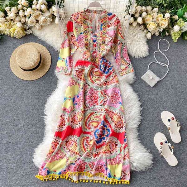 women's summer dress ethnic style printed fringed retro loose casual long sleeve female es ll049 210506, Black;gray
women's summer dress ethnic style printed fringed retro loose casual long sleeve female es ll049 210506, Black;gray