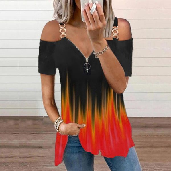 women's blouses & shirts blouses women zipper deep v-neck off-the-shoulder short-sleeve female casual gradient print loose, White
women's blouses & shirts blouses women zipper deep v-neck off-the-shoulder short-sleeve female casual gradient print loose, White
