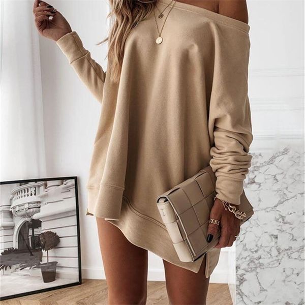 autumn off shoulder casual women t-shirts long sleeve loose all-match solid color oversized tunic hip tees femme 220304, White
autumn off shoulder casual women t-shirts long sleeve loose all-match solid color oversized tunic hip tees femme 220304, White