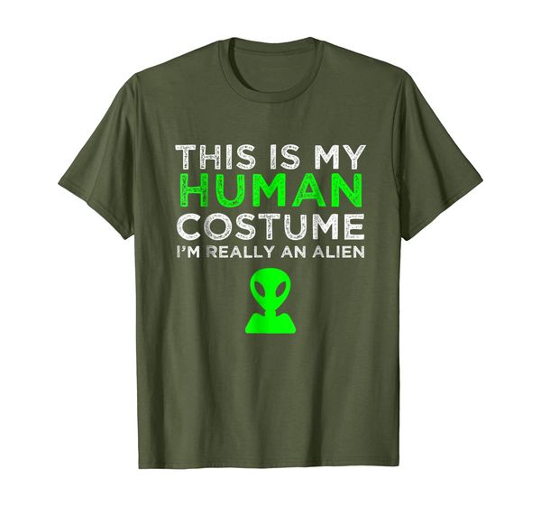 this is my human costume i'm really an alien t-shirt, White;black