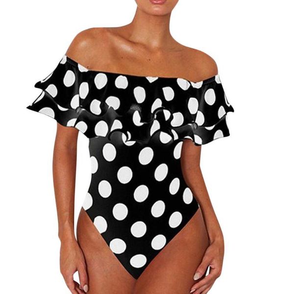 dot print off shoulder swimsuit women 2019 plus size swimming costume padded monokini push up bikini set, White;black
dot print off shoulder swimsuit women 2019 plus size swimming costume padded monokini push up bikini set, White;black