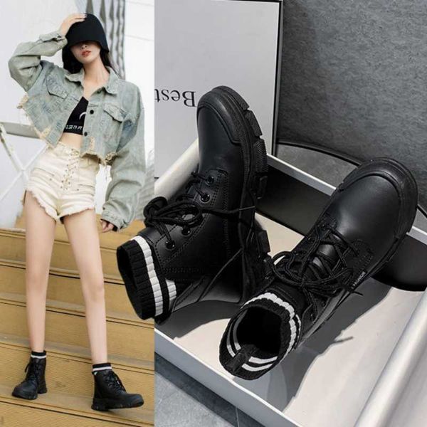 boots female british style 2021 autumn winter single wild women's shoes increased locomotive short, Black
boots female british style 2021 autumn winter single wild women's shoes increased locomotive short, Black