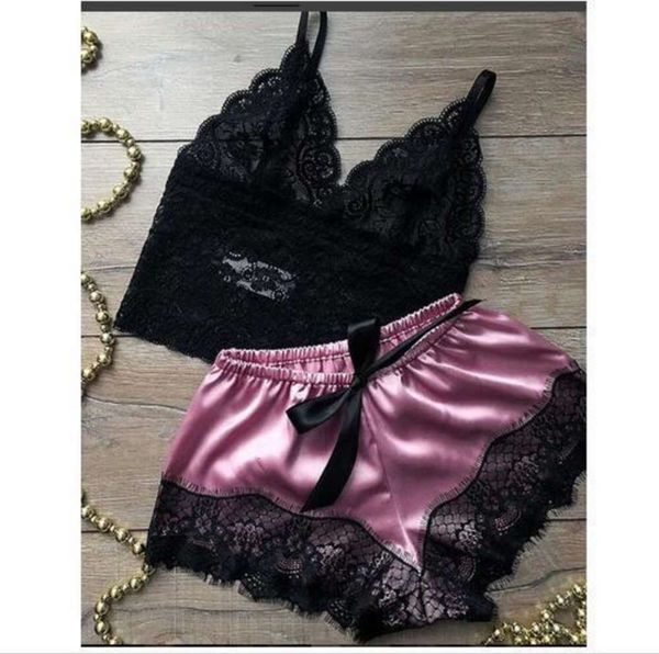lingerie girl summer women's silk suspender princess pajamas extreme temptation two piece underwear nightdress home clothes, Black;pink
lingerie girl summer women's silk suspender princess pajamas extreme temptation two piece underwear nightdress home clothes, Black;pink