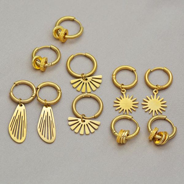 hoop & huggie stainless steel earrings for women statement gold color metal geometric punk earring jewelry gift kolczyki, Golden;silver
hoop & huggie stainless steel earrings for women statement gold color metal geometric punk earring jewelry gift kolczyki, Golden;silver