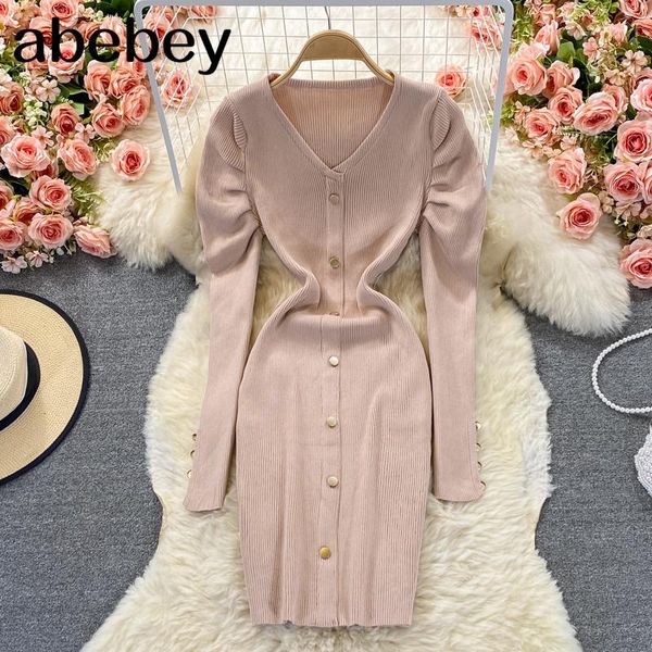 casual dresses 2021 spring autumn vintage v-neck long sleeve knitted dress single breasted high waist elastic skinny mid-length wrap, Black;gray
casual dresses 2021 spring autumn vintage v-neck long sleeve knitted dress single breasted high waist elastic skinny mid-length wrap, Black;gray