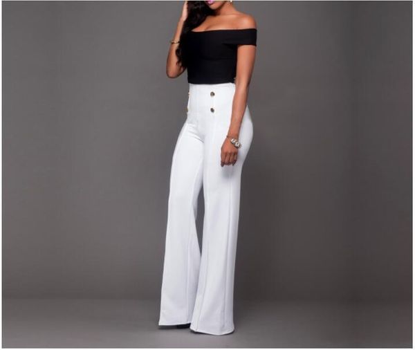 women's pants & capris 10pcs fashion slim high waist button flare women trousers female office lady casual wide leg trouse stretch long, Black;white
women's pants & capris 10pcs fashion slim high waist button flare women trousers female office lady casual wide leg trouse stretch long, Black;white