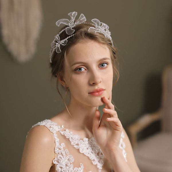 o591 elegant wedding bridal headpieces alloy branch pearls organza flower 2-stands hairbands for perform travel studio p, Silver
o591 elegant wedding bridal headpieces alloy branch pearls organza flower 2-stands hairbands for perform travel studio p, Silver