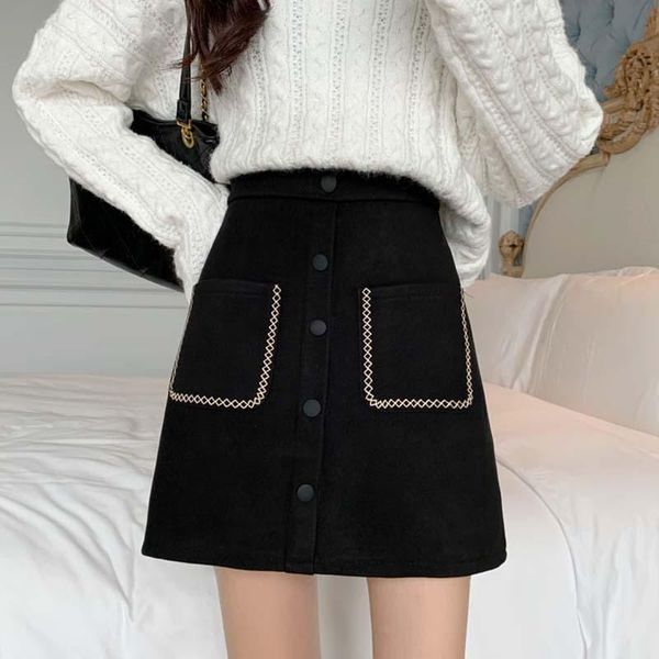skirts embroidery poackets women mini vintage autumn winter woolen skirt korean thicken pencil bodycorn a-line design x924, Black
skirts embroidery poackets women mini vintage autumn winter woolen skirt korean thicken pencil bodycorn a-line design x924, Black