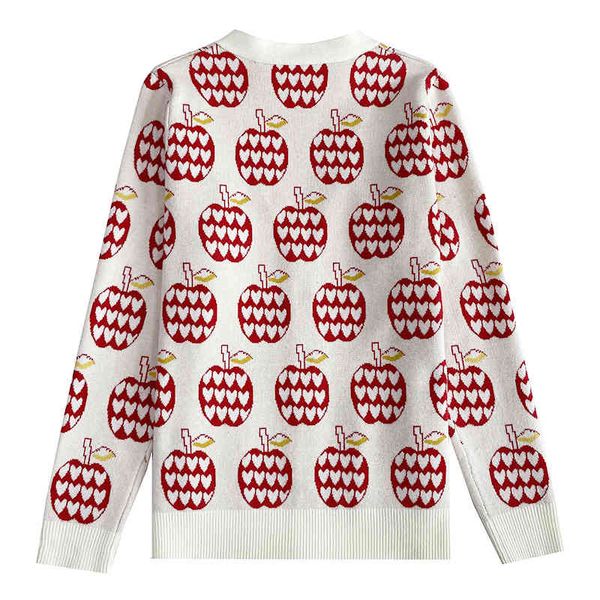 design high version g family autumn winter new apple jacquard knitted cardigan jacket women's loose sweater tanabata exclusive, White
design high version g family autumn winter new apple jacquard knitted cardigan jacket women's loose sweater tanabata exclusive, White