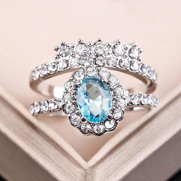 wedding rings 2pcs fashion blue zirconia ring set for women exquisite with white crystal silver color jewelry female band gift, Slivery;golden
wedding rings 2pcs fashion blue zirconia ring set for women exquisite with white crystal silver color jewelry female band gift, Slivery;golden