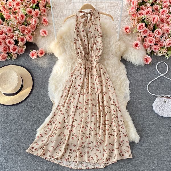 summer halter sleeveless high waist print knee length dress women casual open back a-line vestidos female vintage robe 2021, Black;gray
summer halter sleeveless high waist print knee length dress women casual open back a-line vestidos female vintage robe 2021, Black;gray