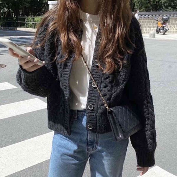 women's jackets shengpalae korean autumn sweater vintage round neck single breasted twist pattern thick long sleeve knitted cardigan 8u, Black;brown
women's jackets shengpalae korean autumn sweater vintage round neck single breasted twist pattern thick long sleeve knitted cardigan 8u, Black;brown