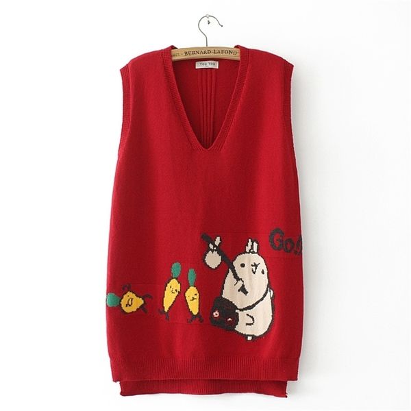 women sweater vest plus size sleeveless jumper autumn winter loose pullover cartoon asymmetry knitwear v neck /4xl 211106, Black
women sweater vest plus size sleeveless jumper autumn winter loose pullover cartoon asymmetry knitwear v neck /4xl 211106, Black