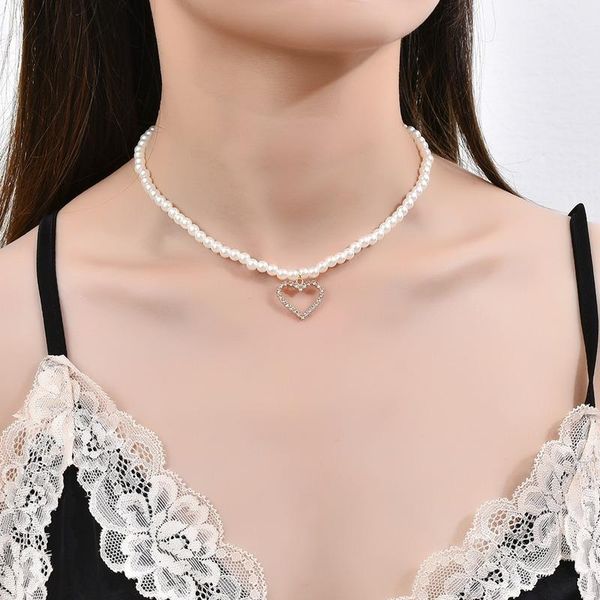 chains minimalist hollow peach heart rhinestone pendants necklaces for women gold color simulated pearls beads necklace jewelry, Silver
chains minimalist hollow peach heart rhinestone pendants necklaces for women gold color simulated pearls beads necklace jewelry, Silver