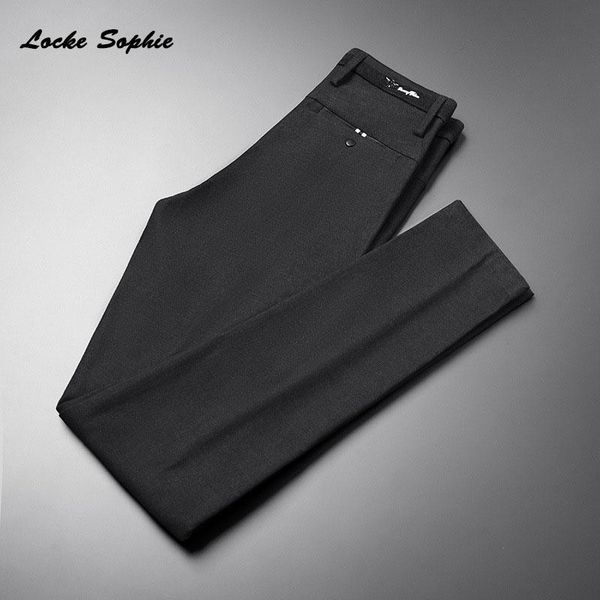 men's pants 1pcs high waist men plus size pencil trousers 2021 autumn knitted fabric pure color suit skinny business trouser, Black
men's pants 1pcs high waist men plus size pencil trousers 2021 autumn knitted fabric pure color suit skinny business trouser, Black