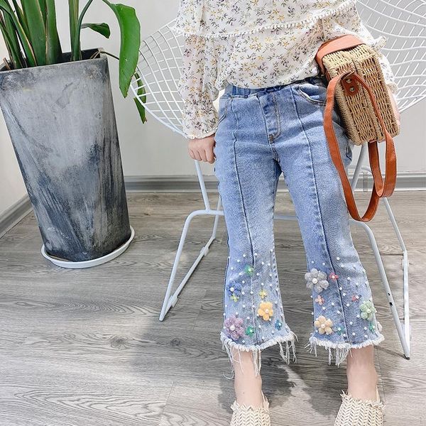 jeans girls denim 3d flowers pants children spring pearl princess trousers elastic waist cowboy ws1475, Blue
jeans girls denim 3d flowers pants children spring pearl princess trousers elastic waist cowboy ws1475, Blue