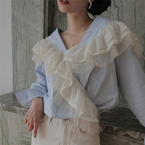 blouses ol patchwork lace lady vintage deeply v-neck ruffles chic long sleeve elegant loose shirt women blouses, White
blouses ol patchwork lace lady vintage deeply v-neck ruffles chic long sleeve elegant loose shirt women blouses, White
