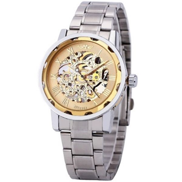winner men's roman numeral hollow out watch manual mechanical, Slivery;brown
winner men's roman numeral hollow out watch manual mechanical, Slivery;brown