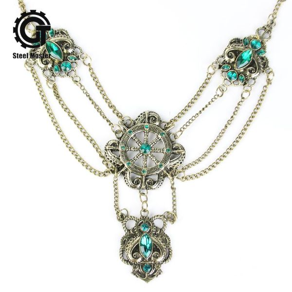 pendant necklaces dark emerald rudder personalized necklace steampunk vintage multi-level hollow long, Silver
pendant necklaces dark emerald rudder personalized necklace steampunk vintage multi-level hollow long, Silver