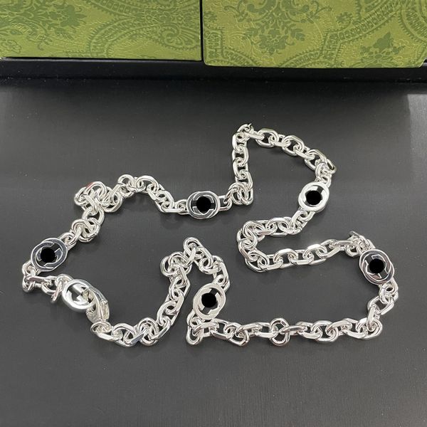 designer jewelry double interlocking necklace electroplated naked classic letter 6g pendant cuban chain lovers sweater chain, Silver
designer jewelry double interlocking necklace electroplated naked classic letter 6g pendant cuban chain lovers sweater chain, Silver