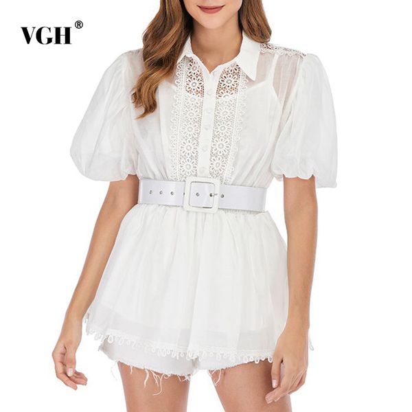 vgh summer chiffon hollow out blouse women lapel collar half sleeve sashes slim embroidery shirt female fashion new clothes 210421, White
vgh summer chiffon hollow out blouse women lapel collar half sleeve sashes slim embroidery shirt female fashion new clothes 210421, White