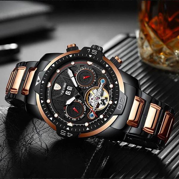wristwatches relogio automatic self-wind mechanical watches watch men tourbillon sport military clock 2021, Slivery;brown
wristwatches relogio automatic self-wind mechanical watches watch men tourbillon sport military clock 2021, Slivery;brown