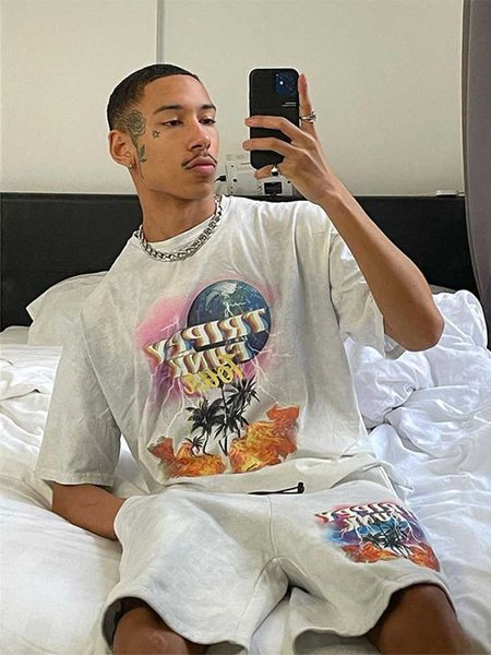 men's t-shirts american design sense niche short sleeved t-shirt men's and women's high street oversize half sleeved ins fash, White;black
men's t-shirts american design sense niche short sleeved t-shirt men's and women's high street oversize half sleeved ins fash, White;black