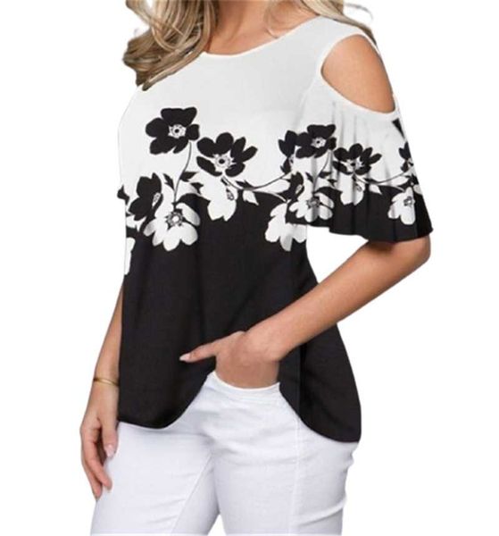women's t-shirt off shoulder short sleeve women t-shirts flower print fashion tee 5xl large size casual female high street basic, White
women's t-shirt off shoulder short sleeve women t-shirts flower print fashion tee 5xl large size casual female high street basic, White