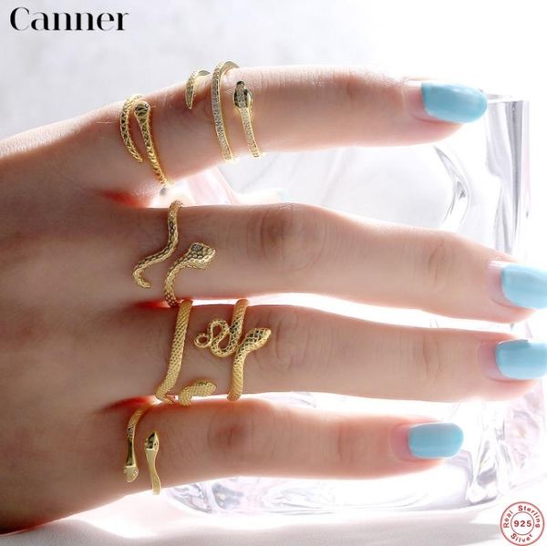 cluster rings canner minimalist punk real 925 sterling silver for women snake round opening adjustable ring wedding jewelry gift anillos, Golden;silver
cluster rings canner minimalist punk real 925 sterling silver for women snake round opening adjustable ring wedding jewelry gift anillos, Golden;silver