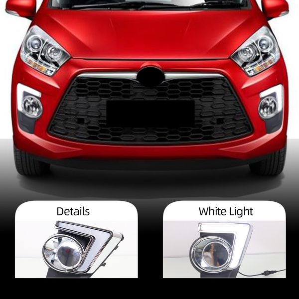 2pcs car drl for perodua myvi axia 2014 2015 daytime running lights 12v led daylight fog lamp cover