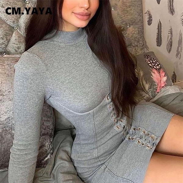 casual dresses cm.yaya autumn vintage knitted women midi lace up dress long sleeve bandage bodycon streetwear turtleneck mini ribbed, Black;gray
casual dresses cm.yaya autumn vintage knitted women midi lace up dress long sleeve bandage bodycon streetwear turtleneck mini ribbed, Black;gray