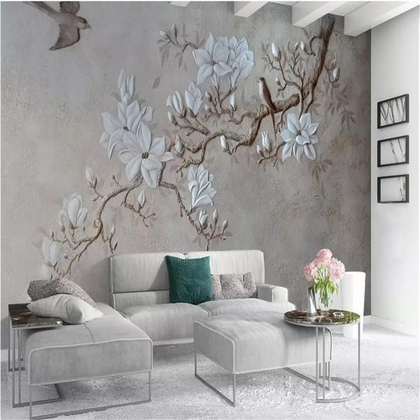 wallpapers custom chinese floral wallpaper 3d relief magpie magnolia means luck is coming soon gray mural for living room walls
wallpapers custom chinese floral wallpaper 3d relief magpie magnolia means luck is coming soon gray mural for living room walls