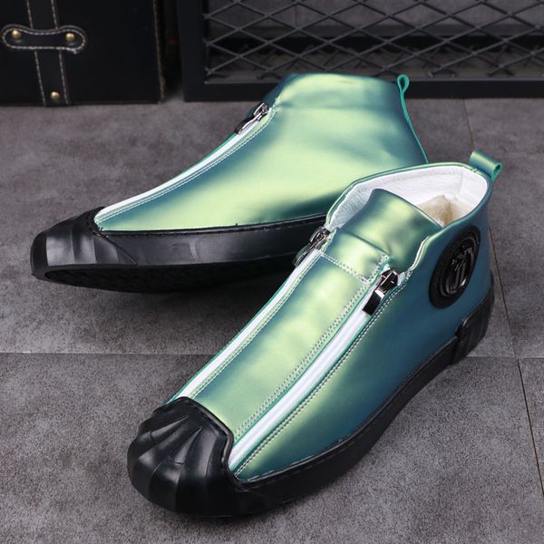 luxury men's boots punk street british style casual ankle boot men high zipper black bottom flat platform shoes for male zapatos hombre
luxury men's boots punk street british style casual ankle boot men high zipper black bottom flat platform shoes for male zapatos hombre