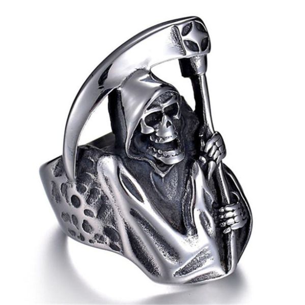 wedding rings mens boys vintage rugged skull fashion punk party biker jewelry with a sickle ring halloween explosion, Slivery;golden
wedding rings mens boys vintage rugged skull fashion punk party biker jewelry with a sickle ring halloween explosion, Slivery;golden